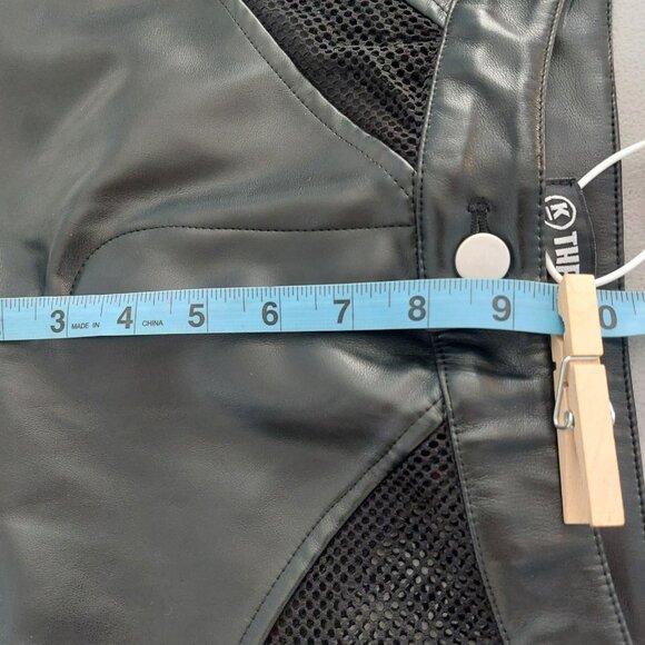 The Kript Faux Leather Pants S Fishnet Mesh Cut Out Dolls Kill Vegan Leather NWT - Picture 5 of 9